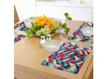Tovagliette Abakuhaus Chevron, Motivo A Zigzag Con Linee Parallele Discendenti, Stile BohéMien Hipster, Illustrazione Sporca, Tiscjdeco In Tessuto Resistente Al Lavaggio Per Sala Da Pranzo E Cucina, Multicolore