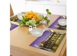 Tovagliette Da Viaggio Abakuhaus, Ponte Carlo Praga Repubblica Ceca Simboli Europei Vista Del Castello, Tiscjdeco In Tessuto Resistente Ai Colori Per La Sala Da Pranzo E La Cucina, Viola Giallo Marrone