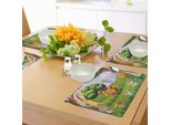 Tovagliette Abakuhaus Zoo, Animali Nella Foresta, Illustrazioni Caricaturali, Safari Africano, Ecosistema Della Giungla, Verde, Tiscjdeco In Tessuto Resistente Al Lavaggio Per La Sala Da Pranzo E La Cucina, Multicolore