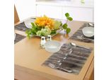 Abakuhaus Tovagliette Primitives Land, Stelle Argentate Decorate Su Recinzione Rustica In Legno Cabin Design Print, Tiscjdeco In Tessuto Resistente Al Lavaggio Per Sala Da Pranzo E Cucina, Marrone