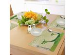 Tovagliette Abakuhaus Con Draghi, Chips Stilizzate Con Animali Mitici Tatsu In Un Fantastico Design Etnico Oceanico, Tiscjdeco In Tessuto Resistente Al Lavaggio Per La Sala Da Pranzo E La Cucina, Verde Felce E