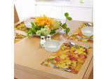 Abakuhaus Tovagliette, Foglie Autunnali Bagnate In Un Giorno Piovoso Acero Natura A Novembre Cambio Di Stagione, Stampa Digitale Su Tessuto Lavabile Decorazioni Per La Tavola Cucina, Multicolore