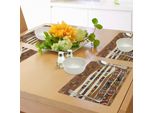 Tovagliette Tribali Abakuhaus, Design Tradizionale Africano Con Icone Culturali Psichedeliche E Motivi Boho Astratti, Tiscjdeco In Tessuto Resistente Al Lavaggio Per Sala Da Pranzo E Cucina, Multicolore
