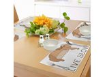 Tovagliette Abakuhaus Con Motivo Bradipo, Animale Rilassato E Felice Che Mangia Sdraiato, Frase Motivazionale "Live Slow"", Decorazione Da Tavola In Tessuto Resistente Ai Colori Per La Sala Da Pranzo E La Cucina, Marrone Chiaro"