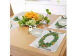 Tovagliette Natalizie Abakuhaus, Illustrazione Della Ghirlanda Natalizia Decorata Con Motivi Festivi, Design Chiaro E Accattivante, Tiscjdeco In Tessuto Resistente Ai Colori Per La Sala Da Pranzo E La Cucina, Multicolore