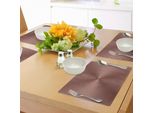 Abakuhaus Tovagliette Astratte, Design Grafico Moderno Forma Rotonda E Radiale Con Effetto Sfumato, Tiscjdeco In Tessuto Resistente Al Lavaggio Per La Sala Da Pranzo E La Cucina, Cioccolato Chiaro Rosa Essiccata