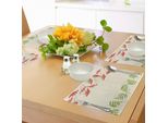 Abakuhaus Tovagliette In Sorbo, Bordo Grafico Con Motivo Botanico A Tema Natura, Decorazioni Per La Tavola In Tessuto Resistente Al Lavaggio Per Sala Da Pranzo E Cucina, Verde Felce, Rosso Cinabro, Avorio