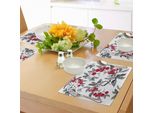Abakuhaus Tovagliette Rowan, Grafica Con Acquerello Raffigurante Piante Di Sorbo, Arbusti, Foglie Di Bosco, Tiscjdeco In Tessuto Resistente Al Lavaggio Per Sala Da Pranzo E Cucina, Nero Grigio Rubino