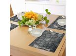 Abakuhaus Tovagliette Grigie, Immagine Con Texture Di Muro In Pietra, Blocchi Rugginiti E Grezzi, Struttura Antica, Grunge Vintage, Tiscjdeco In Tessuto Resistente Al Colore Per La Sala Da Pranzo E La Cucina, Grigio