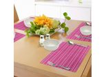 Tovagliette Abakuhaus Rosa, Strisce Orizzontali Audaci E Sottili In Rosa, Composizione Geometrica Classica, Tiscjdeco In Tessuto Resistente Al Lavaggio Per La Sala Da Pranzo E La Cucina, Rosa Rosa