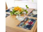 Tovagliette Abakuhaus Tiger, Ritratto Dell'animale Al Vertice Della Catena Alimentare Arte Astratta Poligonale - Animale Pericoloso, Tiscjdeco In Tessuto Resistente Al Lavaggio Per La Sala Da Pranzo E La Cucina, Multicolore