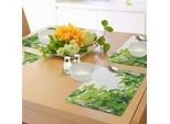 Tovagliette Abakuhaus Con Motivi Vegetali, Bella Foto Della Fresca Stagione Primaverile, Nascita Della Natura, Felicità, Ecologia, Decorazioni Da Tavola In Tessuto Resistente Al Lavaggio Per La Sala Da Pranzo E La Cucina, Verde Mela