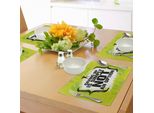 Tappetini Fitness Abakuhaus, Arrendersi Non è Un'opzione Con Il Muscoloso Meister Man Grunge, Tiscjdeco In Tessuto Resistente Al Lavaggio Per La Sala Da Pranzo E La Cucina, Verde Mela Bianco Nero