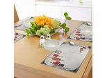 Tovagliette Abakuhaus Lanterna, Tema Minimalista Capodanno Cinese, Stampa Orientale, Tiscjdeco In Tessuto Resistente Al Lavaggio Per Sala Da Pranzo E Cucina, Bianco, Nero, Rosso