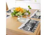 Tovagliette Abakuhaus Detroit, Tinta Unita, Silhouette Urbana, Bandiera Americana, Stati Uniti, Michigan, Tiscjdeco In Tessuto Resistente Al Lavaggio, Per Sala Da Pranzo E Cucina, Grigio Antracite, Bianco