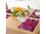 Tovagliette Abakuhaus Rosa, Graziosi Cuoricini Su Sfondo Sfocato, Romantico Design Di San Valentino, Decorazione Da Tavola In Tessuto Resistente Al Lavaggio Per Sala Da Pranzo E Cucina, Rosa Magenta