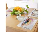 Tovagliette Abakuhaus, Ragazza Con Occhi Colorati E Figura Artistica Grunge Disegnata A Mano, Tiscjdeco In Tessuto Resistente Al Lavaggio Per Sala Da Pranzo E Cucina, Multicolore