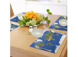 Tovagliette Abakuhaus Welt, Tema Geografia-Cartografia-Continenti-Vegetazione-Natura-Oceani-Paesi Freddi E Ghiacciati, Tiscjdeco In Tessuto Resistente Ai Colori Per La Sala Da Pranzo E La Cucina, Bianco Verde Blu