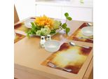 Abakuhaus Tovagliette Astratte, Forme E Linee Astratte In Colori Vivaci Con Un Moderno Design A Griglia, Tiscjdeco In Tessuto Resistente Al Lavaggio Per La Sala Da Pranzo E La Cucina, Arancione Scuro E Giallo