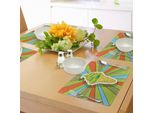Tovagliette Artistiche Abakuhaus, Gelato Disegnato A Mano Su Cono Con Raggi Colorati Che Fuoriescono Dal Centro, Stampa Digitale Su Tessuto Lavabile, Decorazione Da Tavola Per Cucina, Verde Lime Multicolore