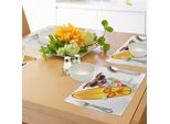 Abakuhaus Cavalca L'onda Tovagliette, Cucciolo Surfista Con Occhiali Da Sole E Fiori Tropicali Di Ibisco Hawaiian Dog Print, Tiscjdeco In Tessuto Resistente Al Lavaggio Per La Sala Da Pranzo E La Cucina, Multicolore