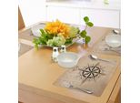 Tovagliette Abakuhaus Con Bussola, Simbolo Astratto Di Navigazione, Tema Della Navigazione Con Vele Antiche, Tiscjdeco In Tessuto Resistente Al Lavaggio Per Sala Da Pranzo E Cucina, Marrone Chiaro