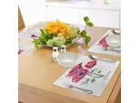 Abakuhaus Tovagliette Con Fiori Di Anemone, Bouquet Acquerellato Del Giardino Di Anemoni Autunnali, Decorazioni Da Tavola In Tessuto Resistente Allo Scolorimento Per La Sala Da Pranzo E La Cucina, Verde Salvia, Blu Navy, Rosso.