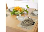 Tovagliette Indie Abakuhaus, Ritratto Del Personaggio Lion Con Occhiali E Papillon Hipster Smart Cool Dandy, Tiscjdeco In Tessuto Resistente Al Lavaggio Per La Sala Da Pranzo E La Cucina, Marrone Sabbia Giallo Nero