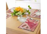Abakuhaus Tacchi E Abiti Tovagliette, Primavera Ispirata Sfondo Floreale Astratto Abito Rosa Scarpe Braccialetto, Tiscjdeco In Tessuto Resistente Al Lavaggio Per Sala Da Pranzo E Cucina, Bianco Marrone Rosa