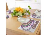 Tovagliette Abakuhaus Mardi Gras, Collane Colorate Con Perline E Motivo Calligrafico Mardi Gras, Decorazioni Per Tavola In Tessuto Resistente Al Lavaggio Per Sala Da Pranzo E Cucina, Multicolore