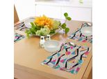 Tovagliette Abakuhaus Indie, Stile Anni Ottanta Memphis, Disegno Geometrico Astratto Colorato Con Pois Funky, Tiscjdeco In Tessuto Resistente Ai Colori Per La Sala Da Pranzo E La Cucina, Multicolore
