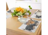 Tovagliette Abakuhaus Yorkie, Terrier Con Grazioso Fiocco Sulla Testa, Disegno Colorato, Cane Maculato, Animale Domestico, Yorkie, Decorazione Da Tavolo In Tessuto Resistente Al Lavaggio Per Sala Da Pranzo E Cucina, Color Albicocca Grigio