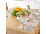 Abakuhaus Tovagliette Didattiche, Illustrazione Delle Parti Del Corpo Su Simpatici Cartoni Animati Di Bambini, Tiscjdeco In Tessuto Resistente Ai Colori Per La Sala Da Pranzo E La Cucina, Marrone Chiaro E Azzurro