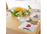 Tovagliette Abakuhaus Yorkie, Ich Liebe Yorkshire Terrier Cane Carino Sorridente Animale Con Testa Inclinata Stampa Amore, Tiscjdeco In Tessuto Resistente Al Lavaggio Per Sala Da Pranzo E Cucina, Grigio Chiaro Calendula
