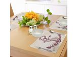 Abakuhaus Tovagliette Anchor, Disegno Realistico Disegnato A Mano, Design Vintage Marino, Barca A Vela, Yacht, Crociera, Tiscjdeco In Tessuto Resistente Al Colore Per La Sala Da Pranzo E La Cucina, Viola Scuro Crema