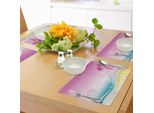 Tovagliette Abakuhaus Luau, Fantasy Beach In Paesaggio Hawaiano Costa Da Sogno Dell'isola Aloha Vacanze Estive Design, Tiscjdeco In Tessuto Resistente Ai Colori Per La Sala Da Pranzo E La Cucina, Multicolore