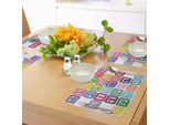 Abakuhaus Tovagliette Didattiche, Alfabeto Minuscolo Colorato, Simpatica Tipografia In Stile Caricaturale Per Bambini, Tovagliette Decorative In Tessuto Resistente Ai Colori Per La Sala Da Pranzo E La Cucina, Multicolore
