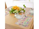 Tovagliette Abakuhaus Acquerellate, Motivi Ornamentali Tribali Etnici, Linee Intrecciate, Design Geometrico Boho Africano, Tiscjdeco In Tessuto Resistente Al Lavaggio Per La Sala Da Pranzo E La Cucina, Multicolore