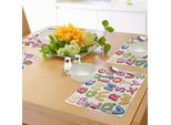 Abakuhaus Tovagliette Didattiche, Disegnate A Mano, Colorate, Tipo 3D Abc Con Scritte E Motivi Allegri Per Bambini, Decorazioni Da Tavola In Tessuto Resistente Al Lavaggio Per La Sala Da Pranzo E La Cucina, Multicolori