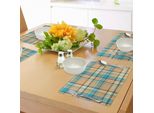 Abakuhaus Tovagliette A Quadri, Linee A Zig Zag Ispirate All'antica Cultura Celtica, Tiscjdeco In Tessuto Resistente Ai Colori Per La Sala Da Pranzo E La Cucina, Azzurro, Blu Scuro, Crema