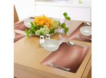 Abakuhaus Tovagliette Astratte, Motivo A Maglia Esagonale Con Effetto Ondulato Astratto E Stampa Geometrica, Tessuto Lavabile E Resistente Al Lavaggio Per Sala Da Pranzo E Cucina, Ruggine Chiaro