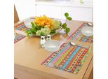 Abakuhaus Tovagliette Con Scarabocchi, Vari Doodles Con Linee Che Separano Funghi, Farfalle E Arte Di Ispirazione Retrò, Tiscjdeco In Tessuto Resistente Al Colore Per La Sala Da Pranzo E La Cucina, Multicolore