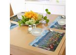 Tovagliette Artistiche Abakuhaus, Paesaggio Rurale Con Mazzi Di Tulipani In Un Prato Primaverile, Immagine Botanica Rinfrescante E Sfocata, Tessuto Lavabile E Resistente Al Lavaggio Per Sala Da Pranzo E Cucina, Multicolore