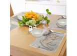 Tovagliette Abakuhaus Con Motivo Carlino, Carlino Hipster Con Occhiali Da Nerd E Papillon, Design Divertente, Decorazione Da Tavola In Tessuto Resistente Al Lavaggio Per Sala Da Pranzo E Cucina, Giallo Chiaro, Rosa Chiaro, Grigio Chiaro