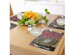Tovagliette Abakuhaus Union Jack, Sfondo Con Bandiera Britannica E Big Ben Festive Celebrations-Loyalty, Decorazioni Per Tavola In Tessuto Resistente Ai Colori Per La Sala Da Pranzo E La Cucina, Caffè Chiaro Blu Navy Rosso