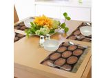 Tovagliette Abakuhaus, Parete Con Botti Di Legno Impilate, Galloni, Contenitori Antichi Per La Vendemmia, Design Rustico, Tiscjdeco In Tessuto Resistente Al Colore Per La Sala Da Pranzo E La Cucina, Marrone