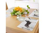 Abakuhaus Tovagliette Alaskan Malamute, Animali Dell'alaska Canidi Artici Mammiferi Compagni Obbedienti Ritratto Purosangue, Tiscjdeco In Tessuto Resistente Al Lavaggio Per Sala Da Pranzo E Cucina, Bianco Nero