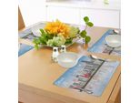 Tovagliette Abakuhaus Detroit, Skyline Di Detroit Con Grattacieli E Edifici Moderni Clear Sky Water Reflection, Tiscjdeco In Tessuto Resistente Al Lavaggio Per La Sala Da Pranzo E La Cucina, Multicolore