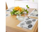 Tovagliette Abakuhaus Con Bussola, Bussola Con Rosa Dei Venti Altamente Dettagliata, Indicazioni Di Navigazione In Mare, Tiscjdeco In Tessuto Resistente Al Colore Per La Sala Da Pranzo E La Cucina, Bianco E Nero