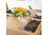 Tovagliette Abakuhaus, Fotografia Della Strada Su Una Scogliera Che Conduce Al Sun Trekking Course Nature Image, Tiscjdeco In Tessuto Resistente Ai Colori Per La Sala Da Pranzo E La Cucina, Verde Felce